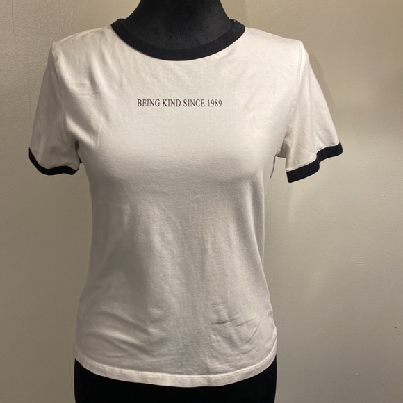H&M Size Medium Being Kind Since 1989 white with black trim - Picture 3 of 3